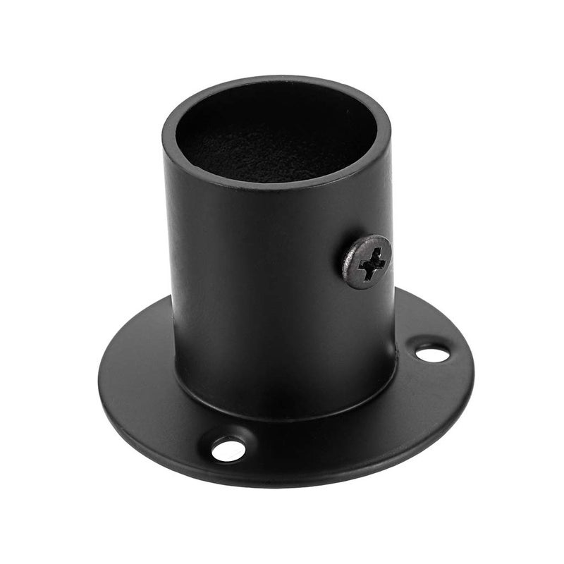 OwnMy 4 Packs Stainless Steel Pole Sockets Flange Rod Holder, Wall Mount Pipe Bracket with Screws for Closet Wardrobe Shower Curtain Rod (Fit 25mm / 1'') (Black) - Image 4